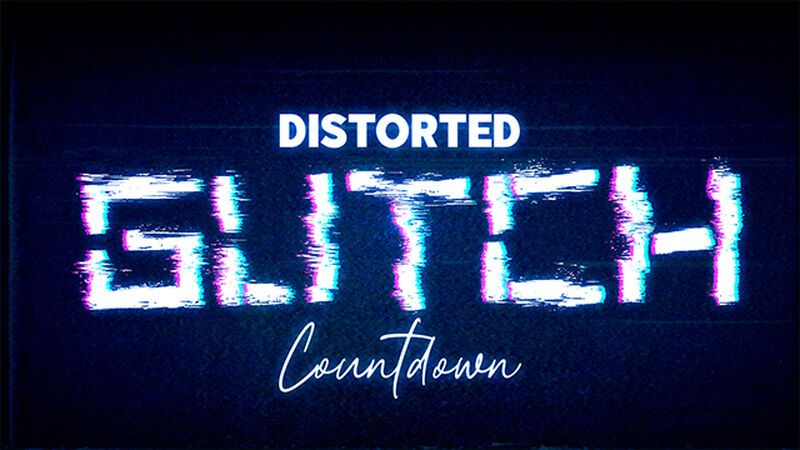 Distorted Glitch Purple Countdown